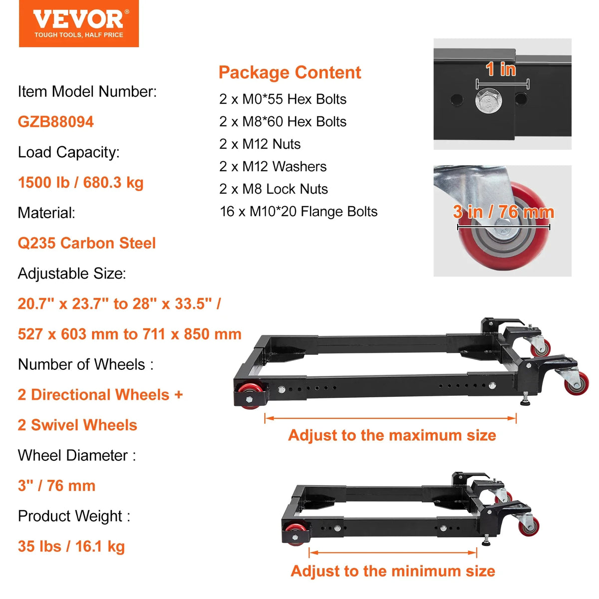 400/500/700/1500 lbs Mobile Base Stand Adjustable Heavy Duty Universal with Swivel Wheels for Bandsaw Power Tool Machine