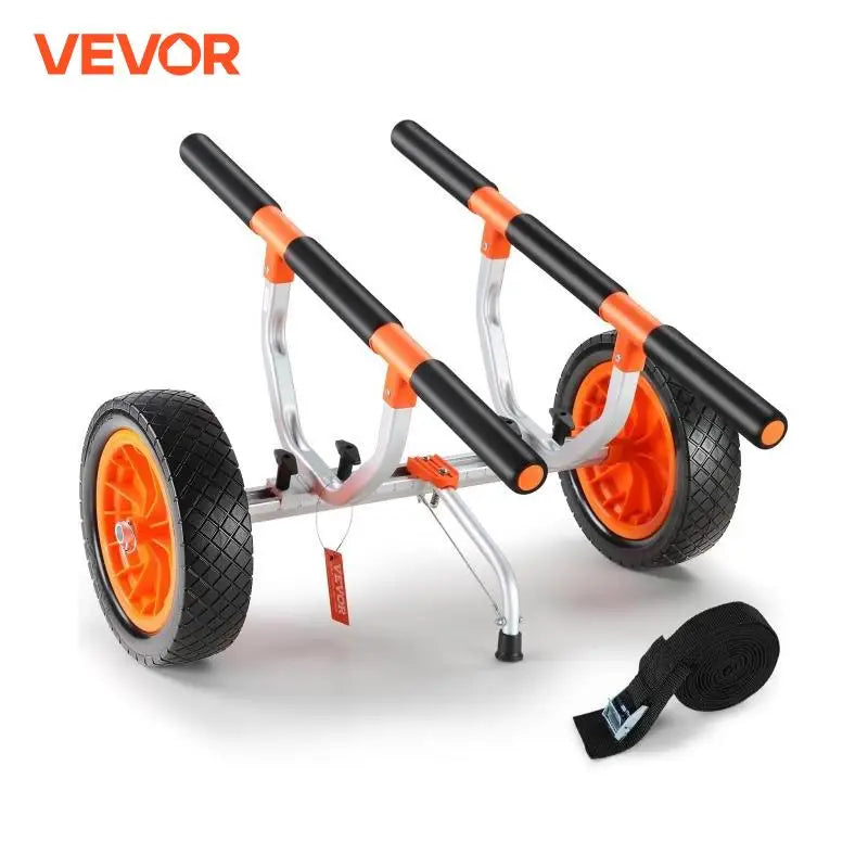 450lbs Kayak Cart Detachable Canoe Trolley Cart with 12'' Solid Tires Adjustable Width for Paddleboards Float Mats Boats