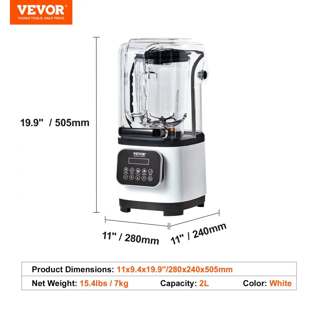 Professional Blender with Shield, Commercial Countertop Blenders 68 oz Glass Jar Blender Combo
