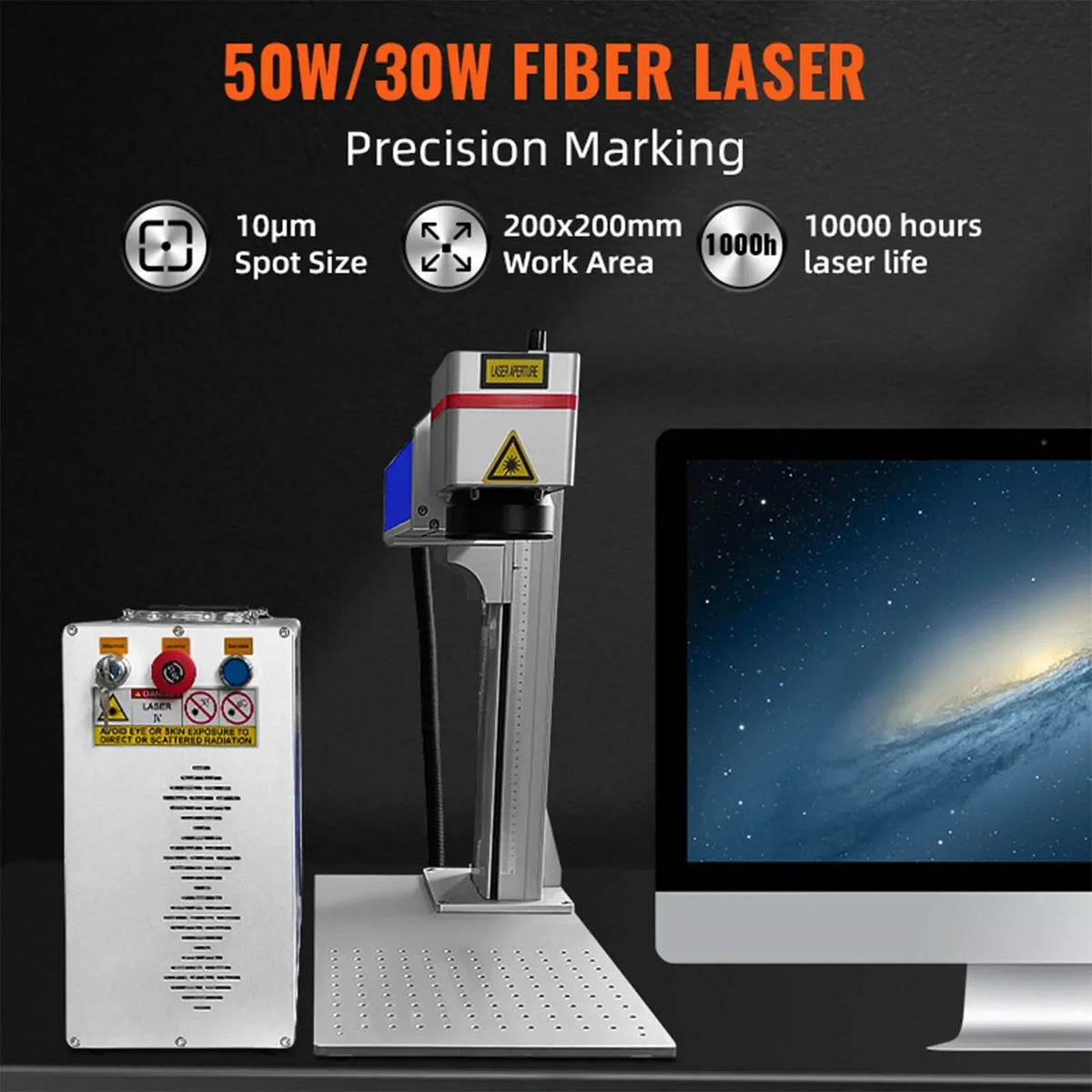 Laser Marking Machine 30W 50W Laser Engraver Metal Stainless Steel Cutting Gold Silver Ring Jewelry Engraving Machine