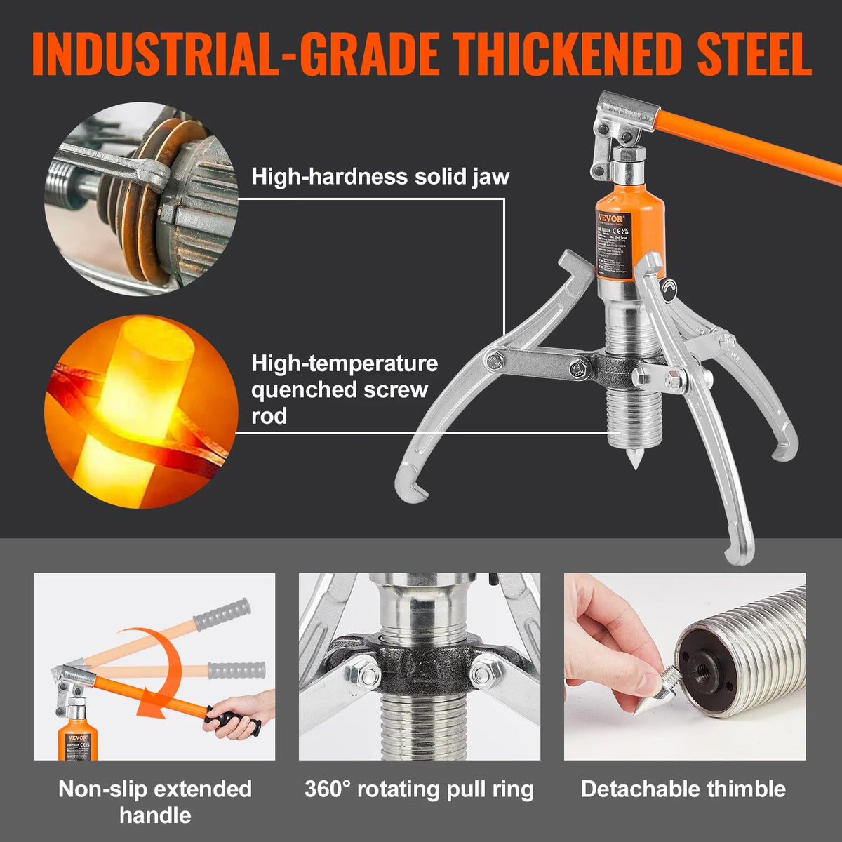 5/15 Ton Hydraulic Gear Puller Wheel Bearing Puller Separator Tools Adjustable 2 or 3 Jaws Puller for Garage Repair Shop G