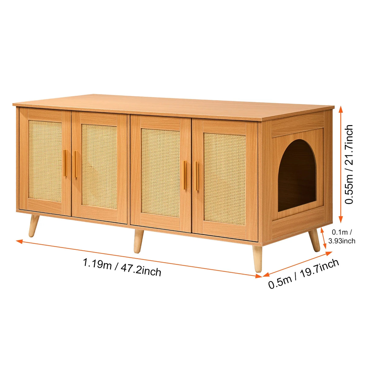 Cat Litter Box Enclosure for 2 Cats Litter Box Furniture Hidden Wooden Cat Box Cabinet Fit Most of Litter Box White 19.4kg