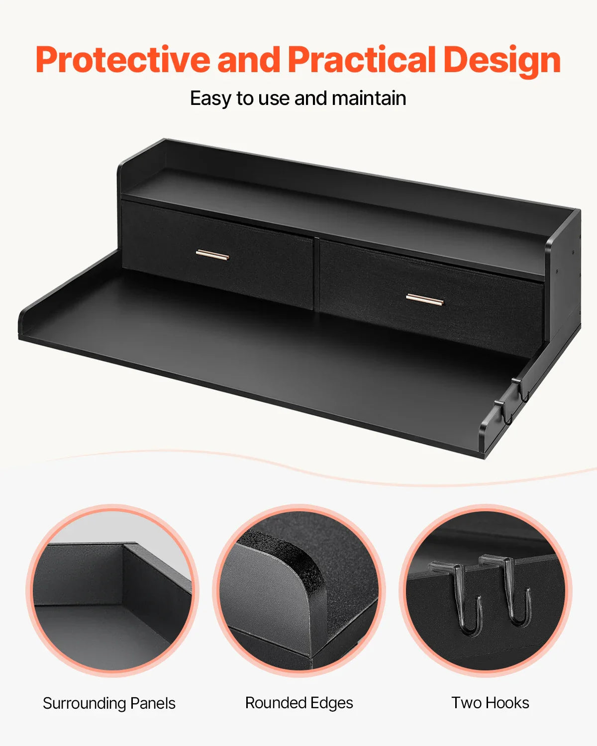 Washer Dryer Countertop w/ Drawer & Shelf Wooden Washer and Dryer Countertop  Laundry Topper for Laundry Room Organization