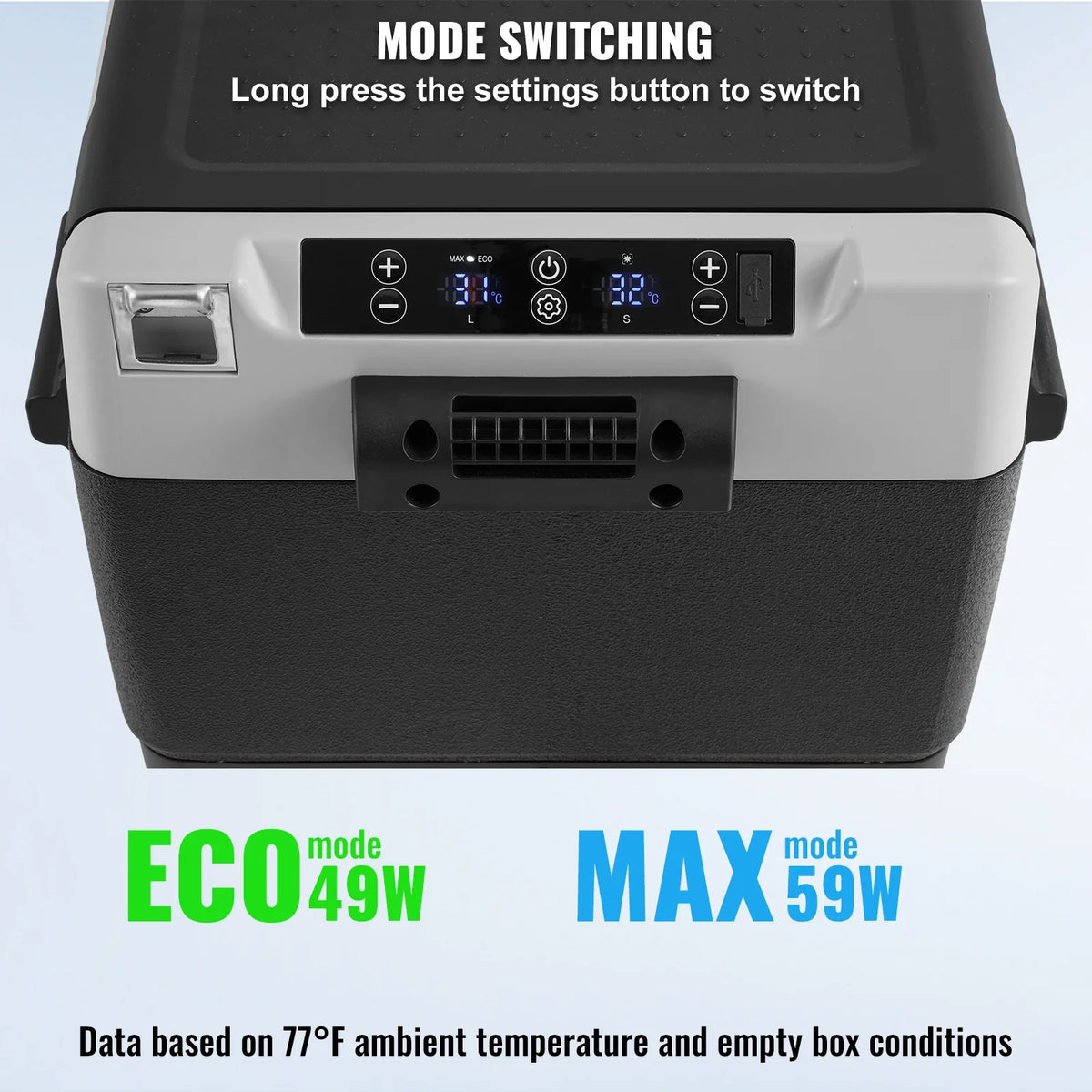 60L Car Refrigerator, 12V Car Fridge,Single Zone Portable Freezer, -4℉-68℉ Adjustable, Compressor Cooler for Home, Outdoor