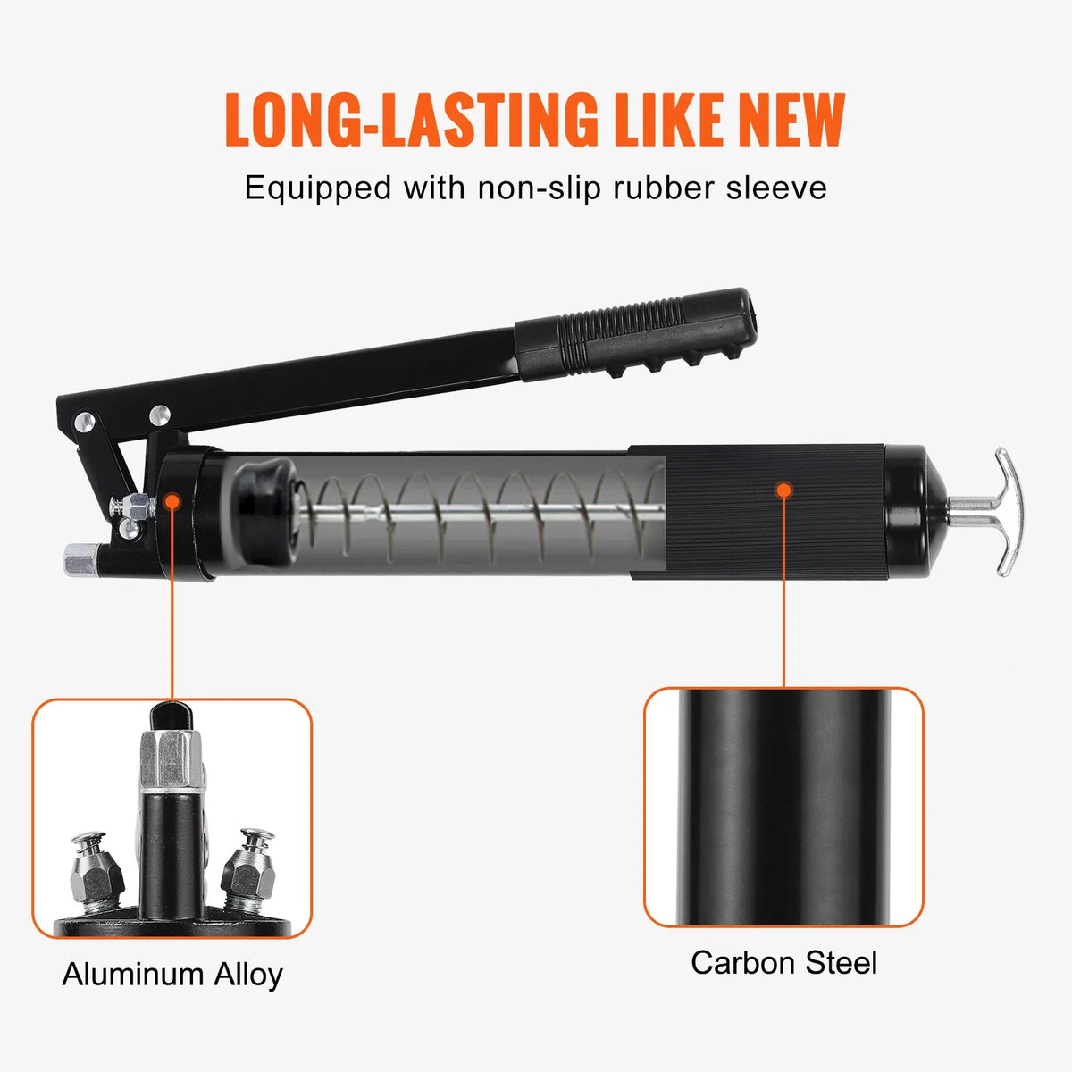 10000 PSI Grease Gun 20OZ / 600CC Lever Action Mini Pistol Grip Gun Kit with Extension Hose for Car Lubrication SUV Trucks