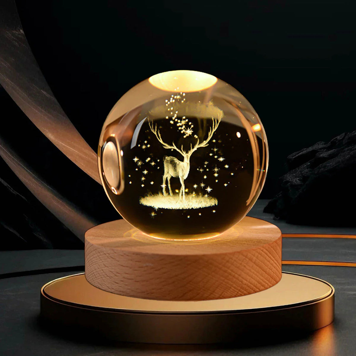 2025 NEW 3D Crystal Ball Light Carving Solar System Galaxy Valentine's Day Gift Birthday Gift LED Luminous Planet Night Lights
