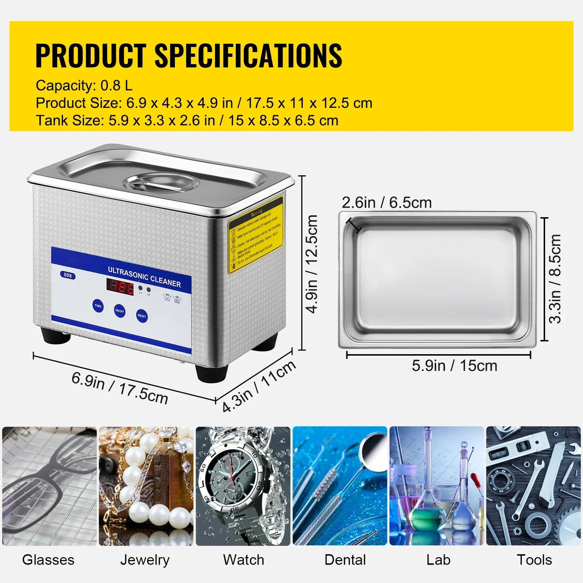 0.8L 2L 3L 6L 15L Ultrasonic Cleaner Lave-Dishes Portable Washing Machine Diswasher Ultrasound Home Appliances