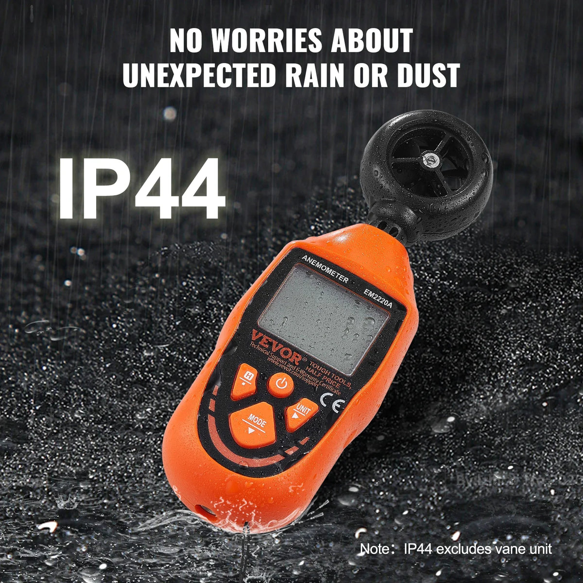 Handheld Anemometer 14℉-113℉ / 14℉-140℉ Digital Wind Speed Meter Gauge with LED Backlight Screen, Measures Wind Velocity