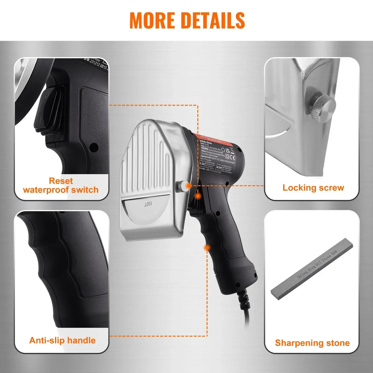 Electric Shawarma Knife Turkish Doner Kebab Meat Gyro Cutter with 2 Blades