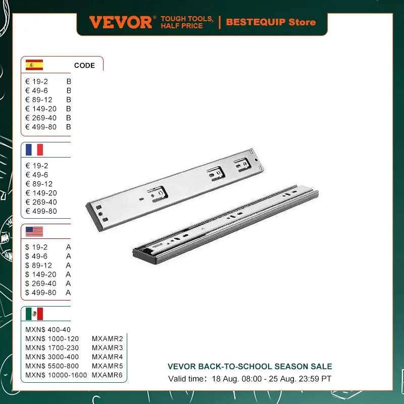 Drawer Slides Side Mount Rails Heavy Duty Full Extension Steel Track Noiseless Guide Glides Cabinet 100 Lbs Load Capacity