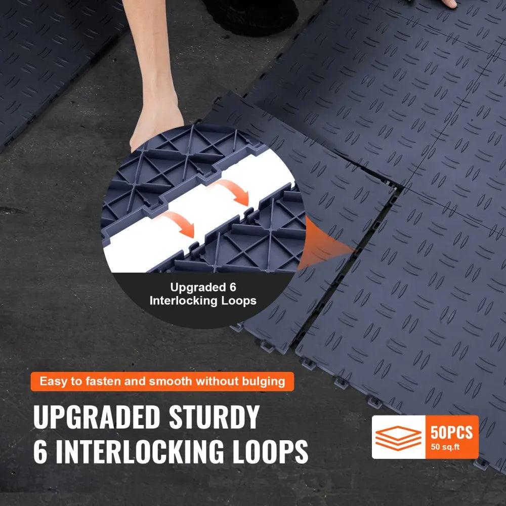 Garage Tiles Interlocking  Garage Floor Covering Tiles, Non-Slip Double-Sided Texture Garage Flooring Tiles