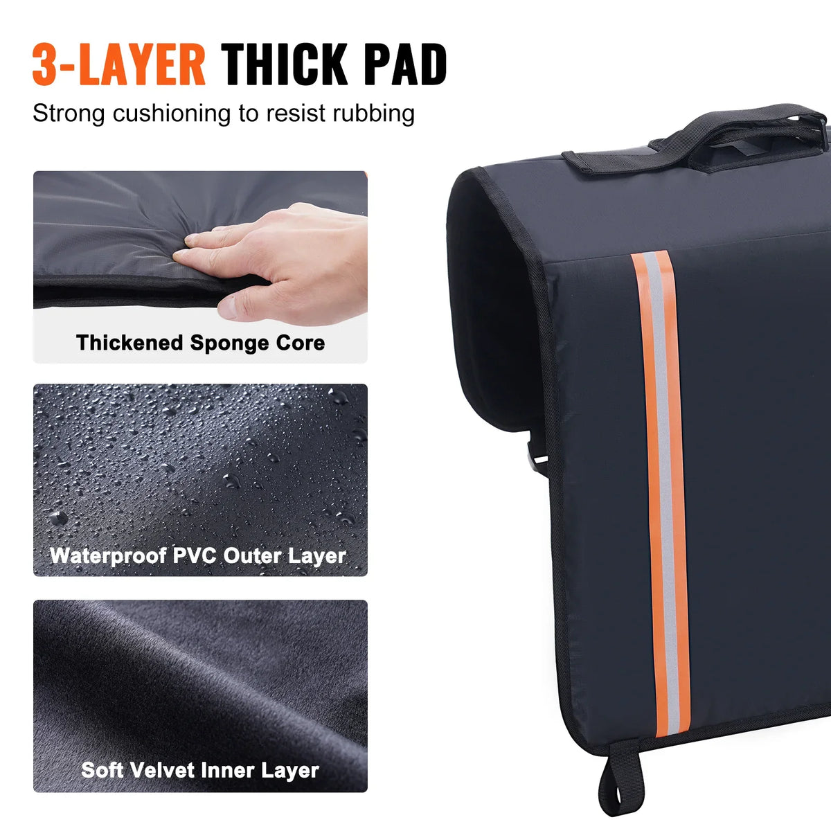 Tailgate Bike Pad 33/54/62" Truck Tailgate Pad Carry 2 Mountain Bikes Tailgate Protection Pad for Small-Size Pickup Trucks