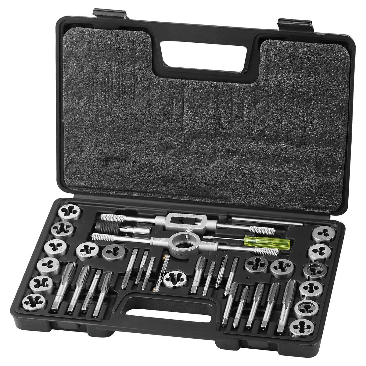 Tap and Die Set,40/60/80/110-Piece Set Include Metric Size M2 to M18, Bearing Steel Taps and Dies,Essential Threading Tool