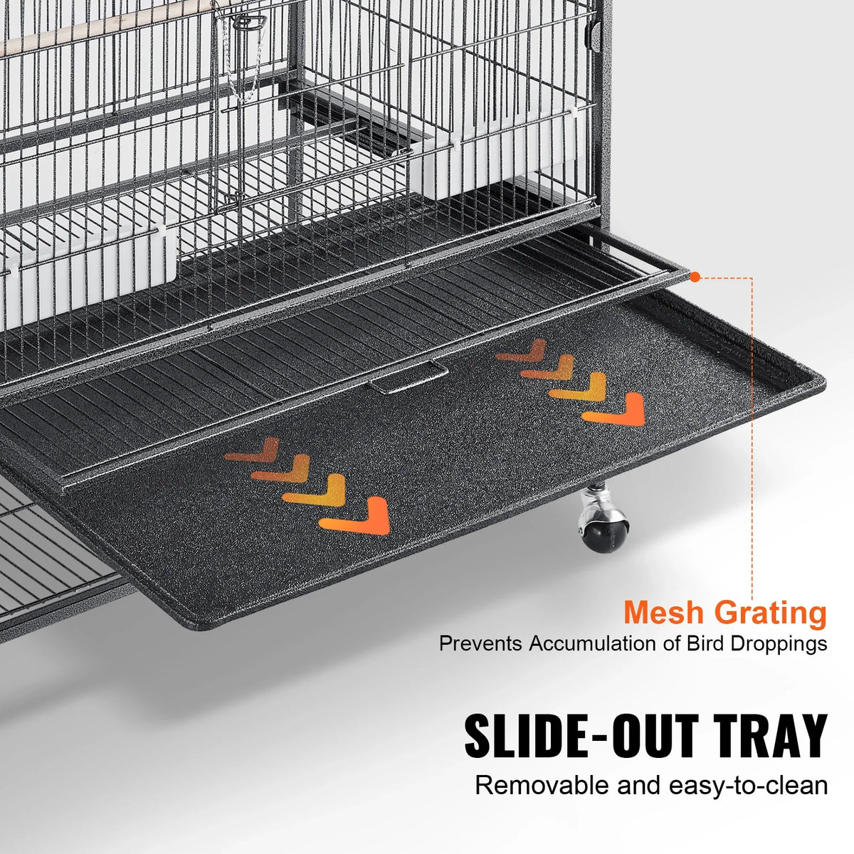 52/54 inch Standing Large Flight Bird Cage Carbon Steel Parakeets Cages with Rolling Stand and Tray for Cockatiels Parrots