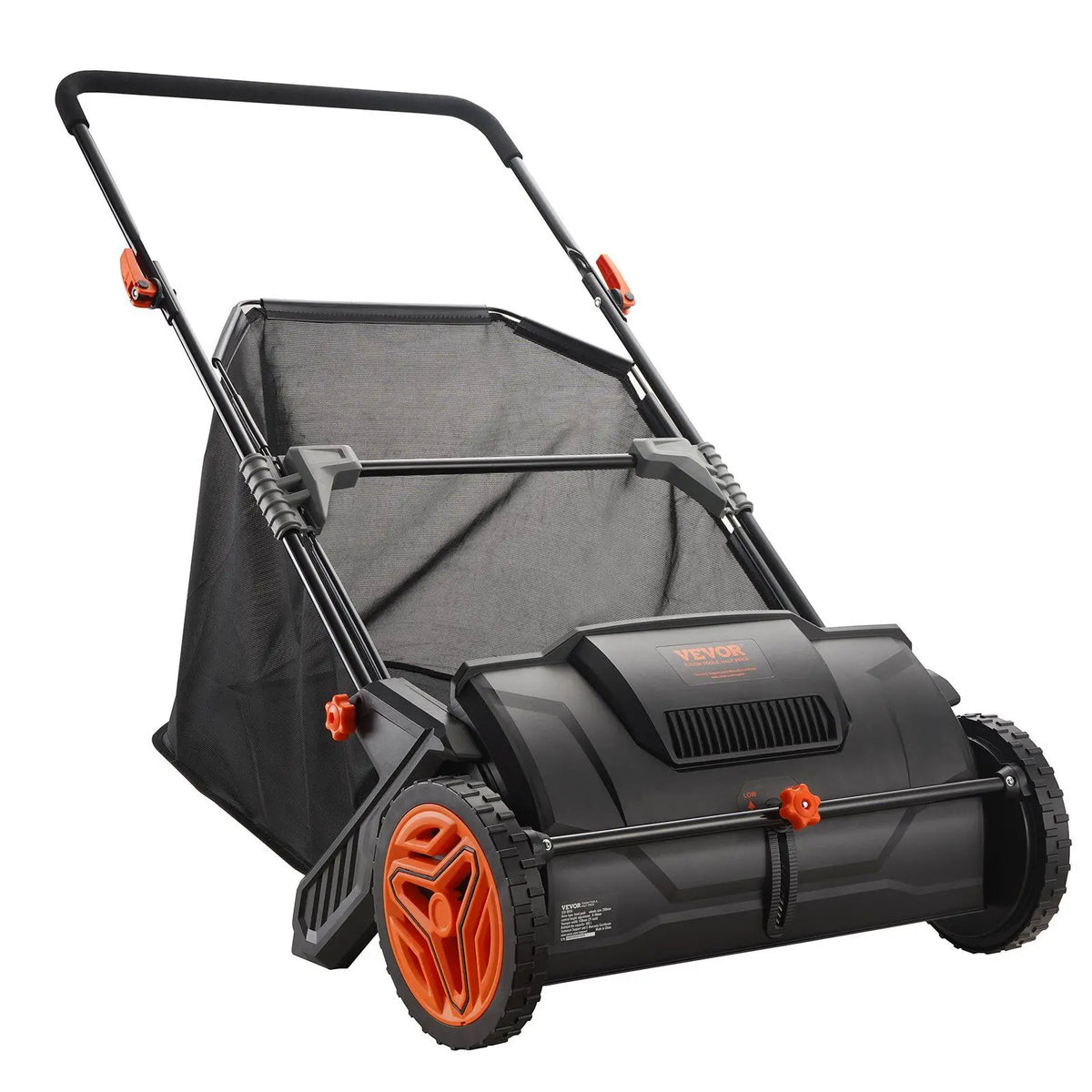 Push Lawn Sweeper, 21-inch Leaf & Grass Collector, Strong Rubber Wheels & Heavy Duty Thickened Steel Durable to Use with L