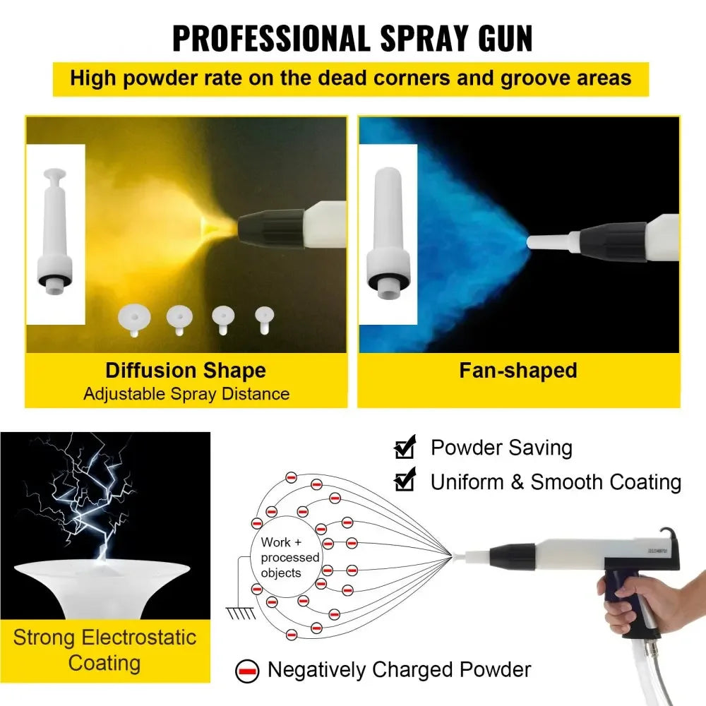 Electrostatic Powder Coating Machine Spraying Gun Paint 450g/min WX-958 Spray Powder Coating Machine 50W 45L