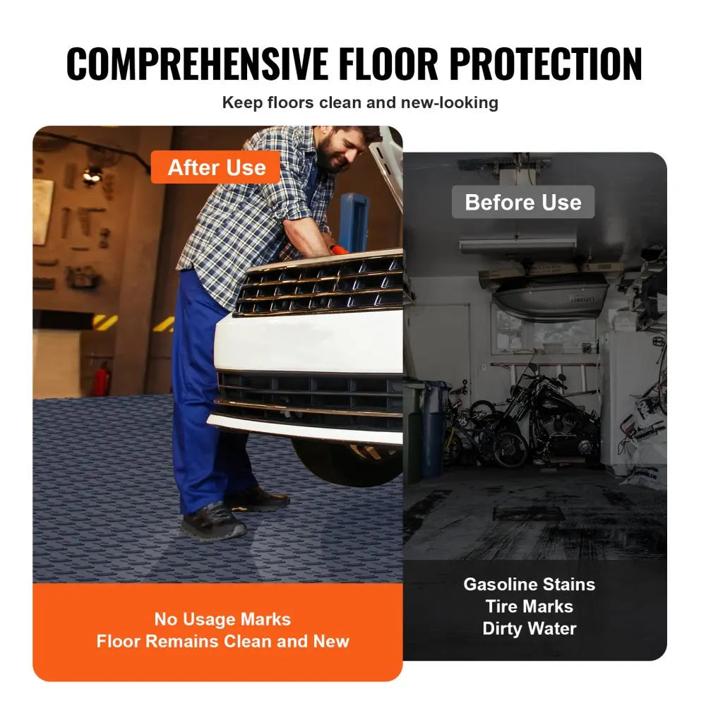 Garage Tiles Interlocking  Garage Floor Covering Tiles, Non-Slip Double-Sided Texture Garage Flooring Tiles