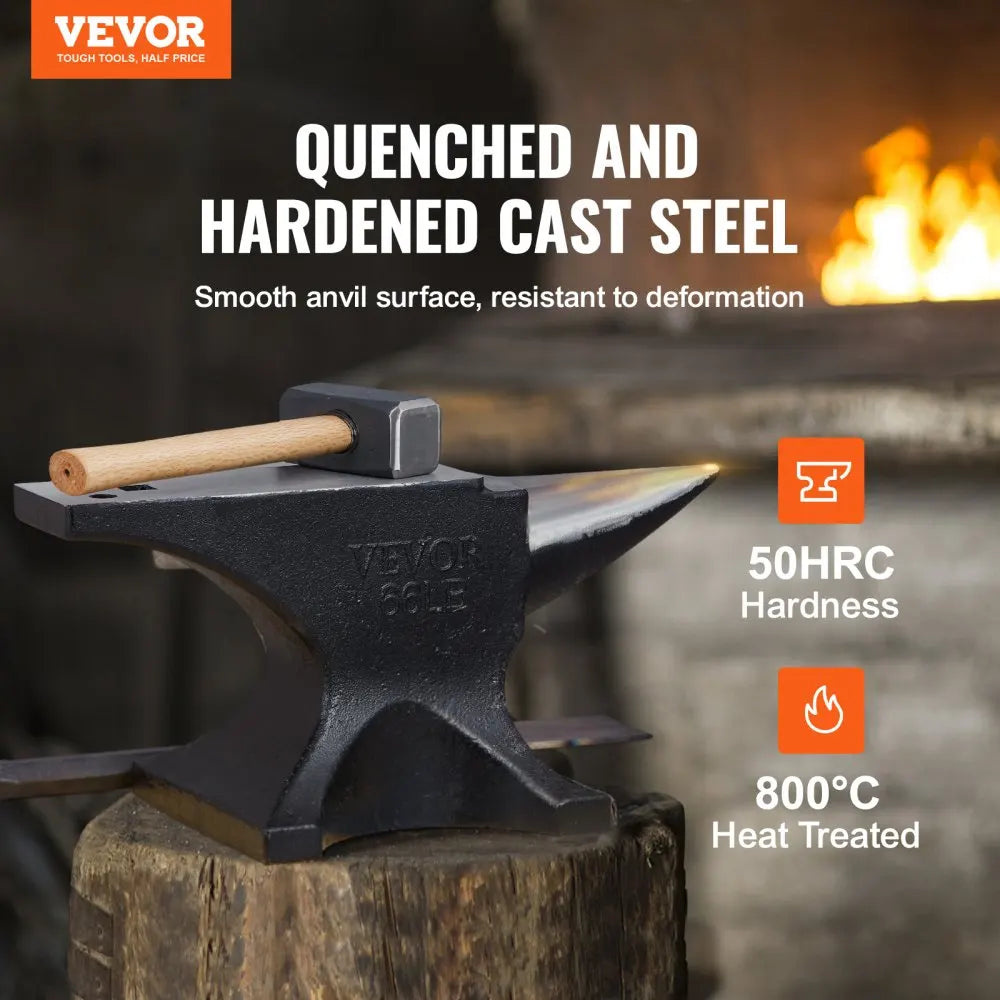Single Horn  Cast Steel Anvil High Hardness Rugged Round Horn Anvil Blacksmith  Base  Forge Tools Metalsmith Tool
