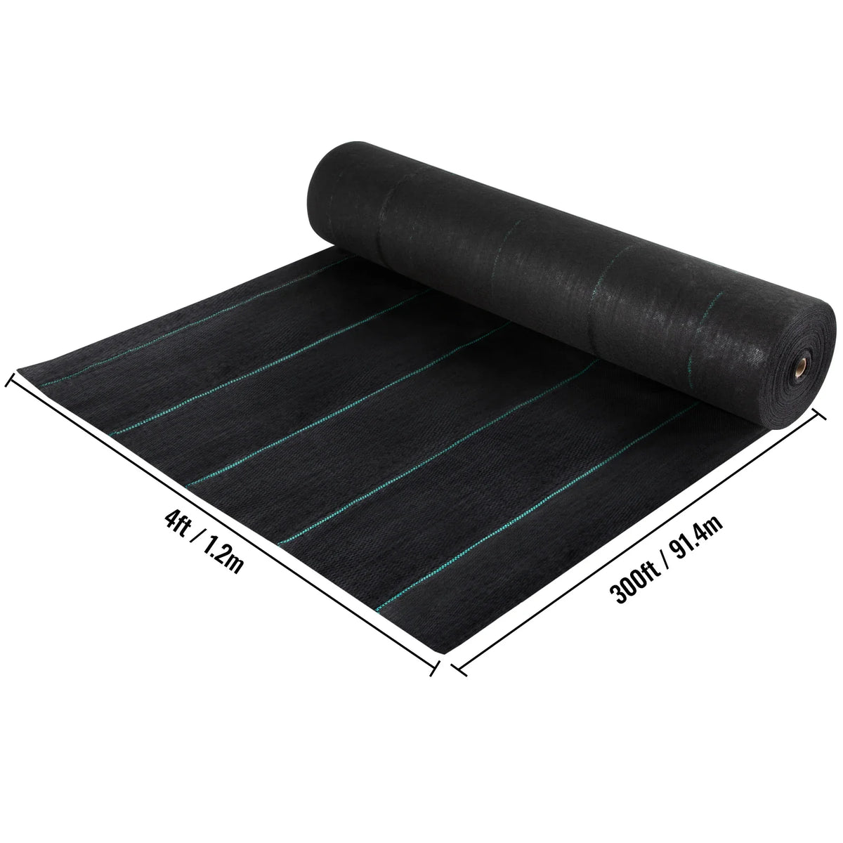 Woven Ground Cover Weed Barrier 5.8/5oz Landscape Fabric 4'x100'/5'x250'/3'x300'/4'x300' Garden Mat Weed Control Fabric