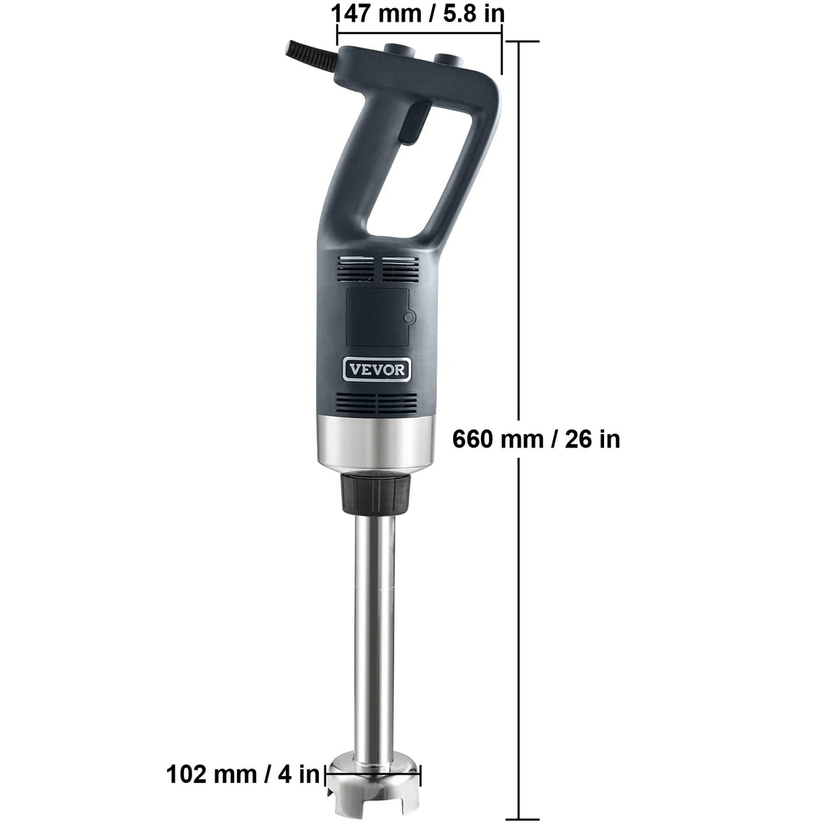 Commercial Immersion Blender 500 Watt Heavy Duty Hand Mixer Variable Speed Kitchen Stick Mixer with 304 Stainless Steel