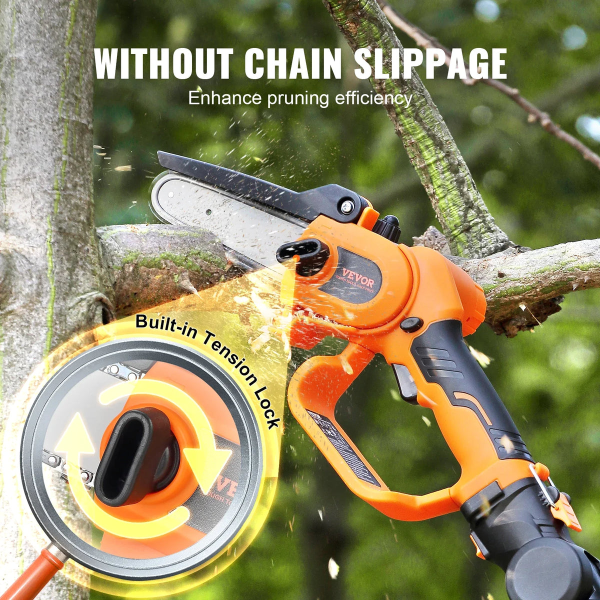 2-in-1 Cordless Pole Saw&Mini Chainsaw 20V 2Ah Battery Pole Chainsaw for Branch Cutting&Tree Trimming (Battery Included)