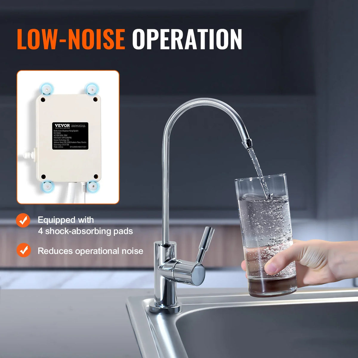 Water Pump System 5 Gallon Bottles Automatic Electric Dispenser Single Inlet Suitable for Coffee/Tea Appliances Fridges