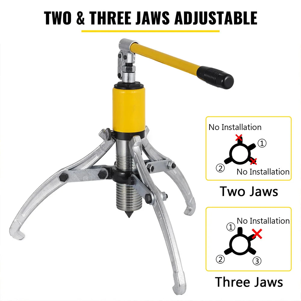 Hydraulic Gear Puller, 10/15 Ton Capacity Hydraulic Puller, 3 Jaws Bearing Hub Separator, for Pulling Hubs,Gears, Bearings