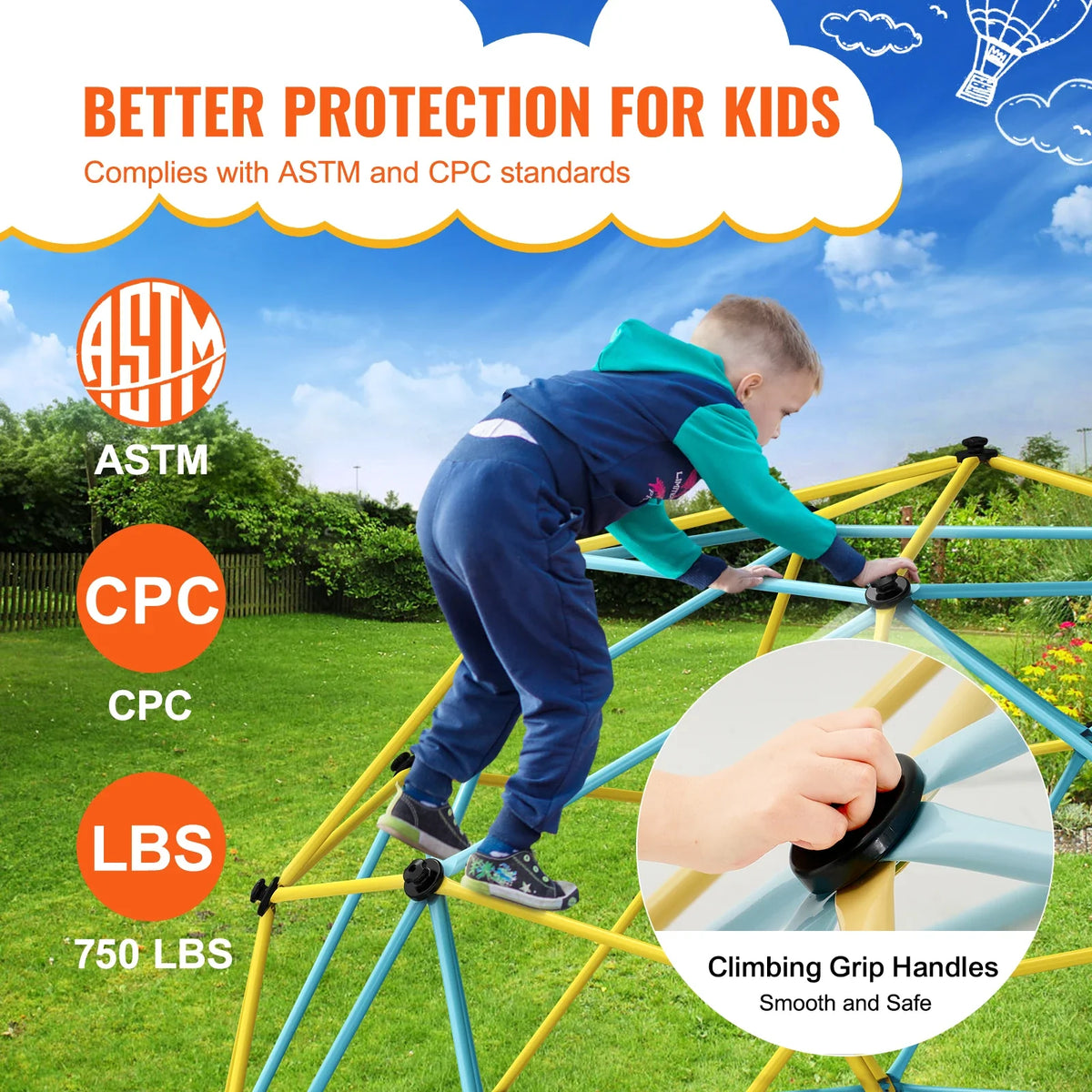 Climbing Dome 6/8/10/12FT Geometric Dome Climber Hammock Swing Jungle Gym Climbing Grip Outdoor Backyard Play Equipment