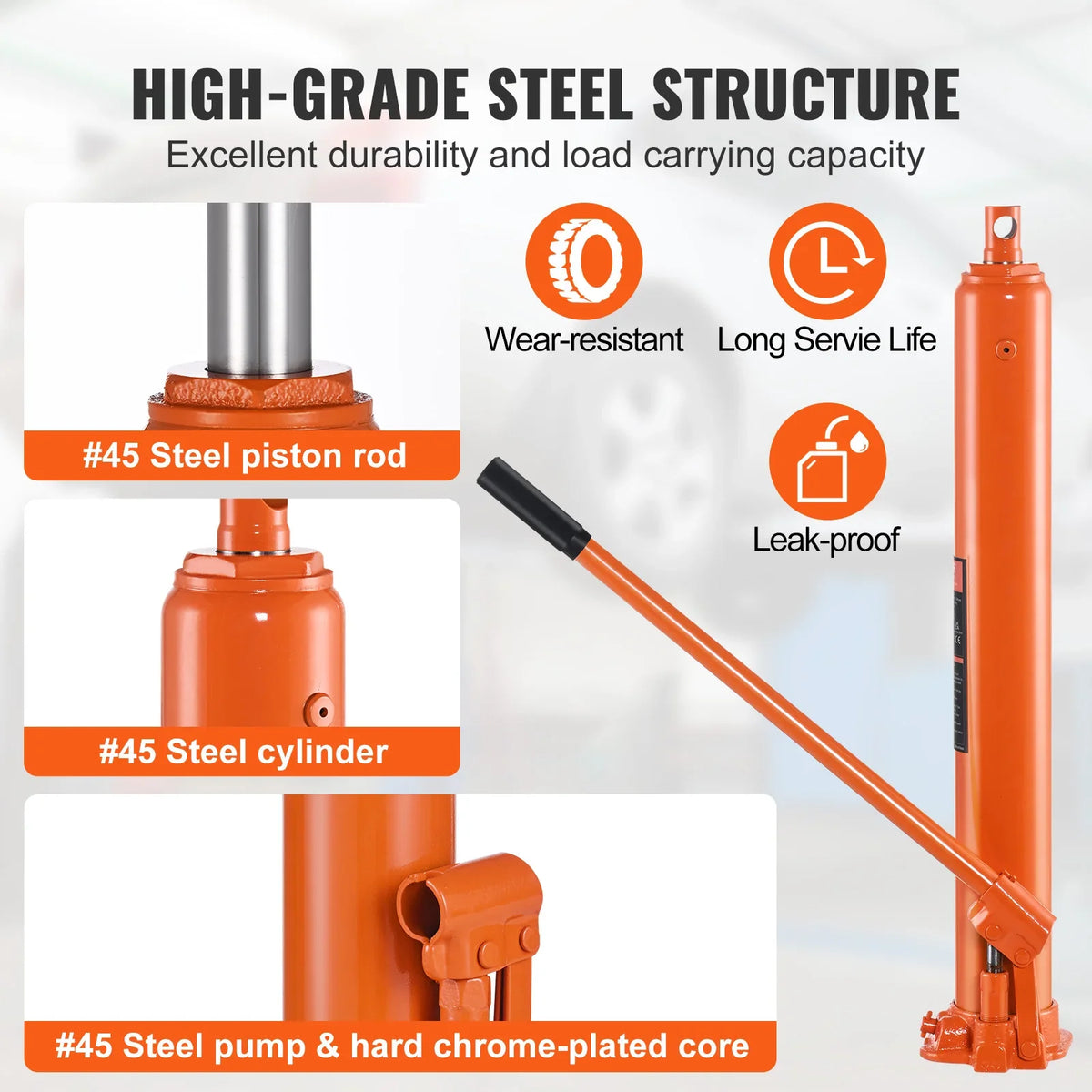 Hydraulic Long Ram Jack 4 Ton Engine Hoist Cylinder with Single Piston Pump And Flat Base/Garage/Shop Cranes Mechanical