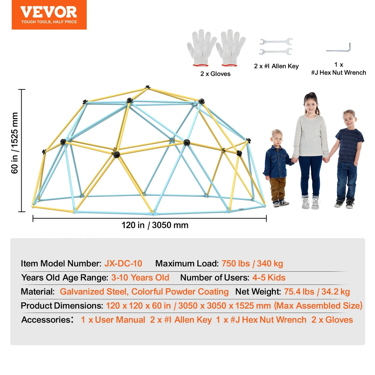 Climbing Dome 6/8/10/12FT Geometric Dome Climber Hammock Swing Jungle Gym Climbing Grip Outdoor Backyard Play Equipment