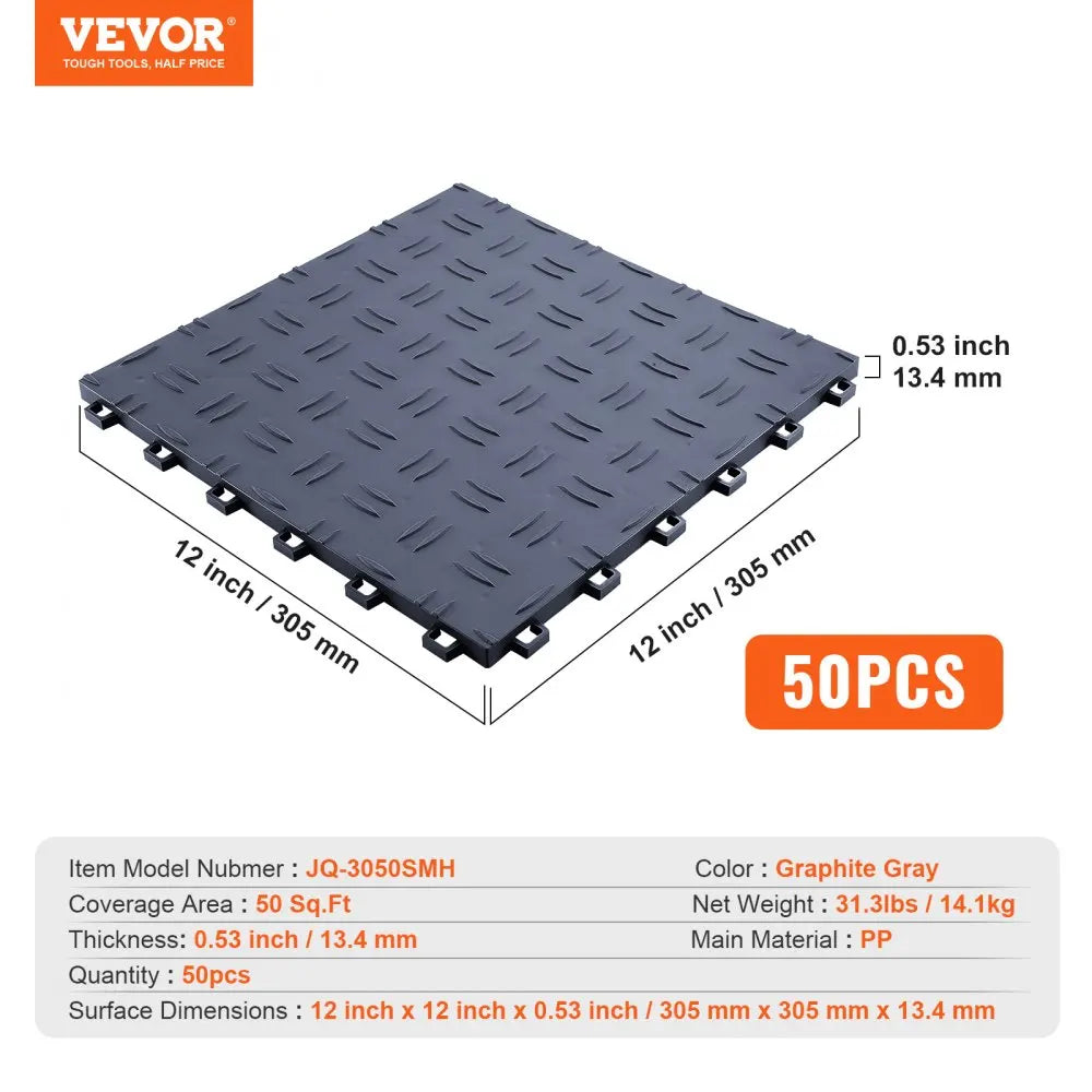Garage Tiles Interlocking  Garage Floor Covering Tiles, Non-Slip Double-Sided Texture Garage Flooring Tiles