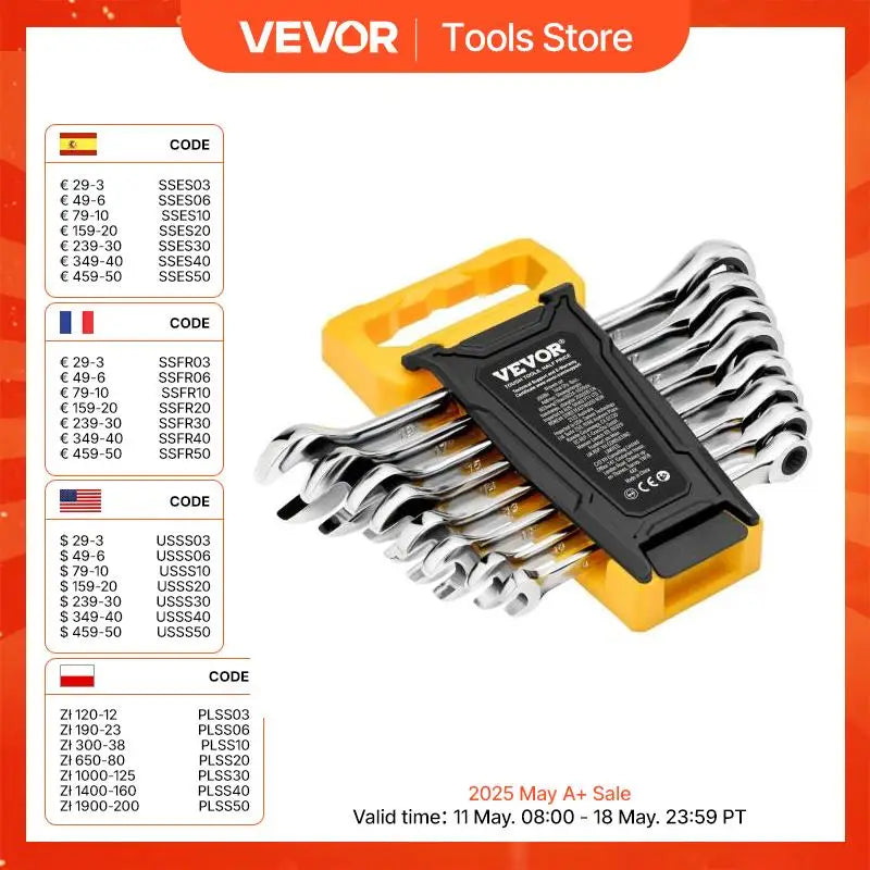 8/16PCs Combination Wrench Set Ratcheting Wrench Set Organizer Rack Cr-V Steel Wrench Set Metric  Ideal General Household