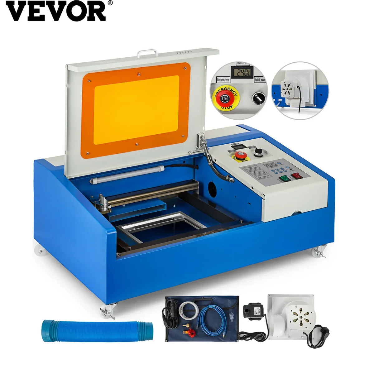 CO2 Laser Engraving Cutting Machine K40 laser engraver 40W 300x200mm USB Port And Digital Display with 4 Wheel