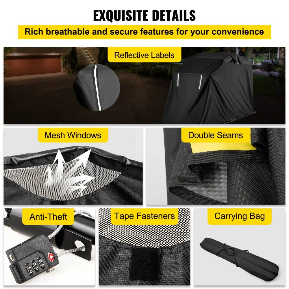 Motorcycle Cover Shelter Storage Waterproof   Motorcycle Shelter  Polyester Oxford Fabric Motorcycle Cover