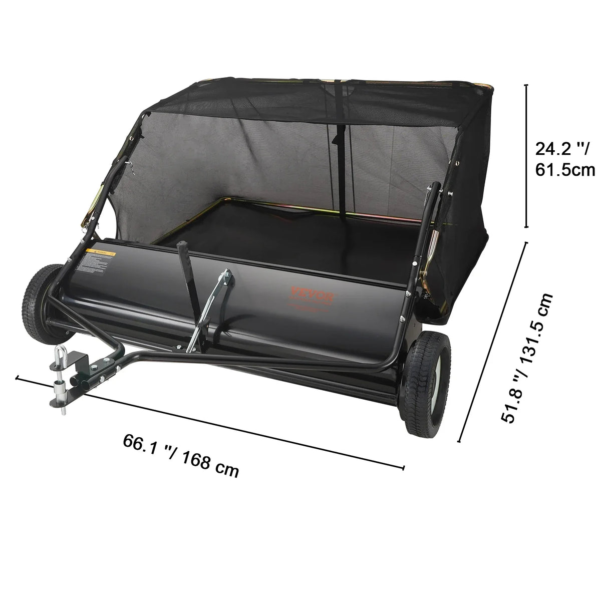 Tow Behind Lawn 21/26/44/50in Sweeper Large Capacity Heavy Duty Leaf & Grass Collector with Adjustable Sweeping for Pick