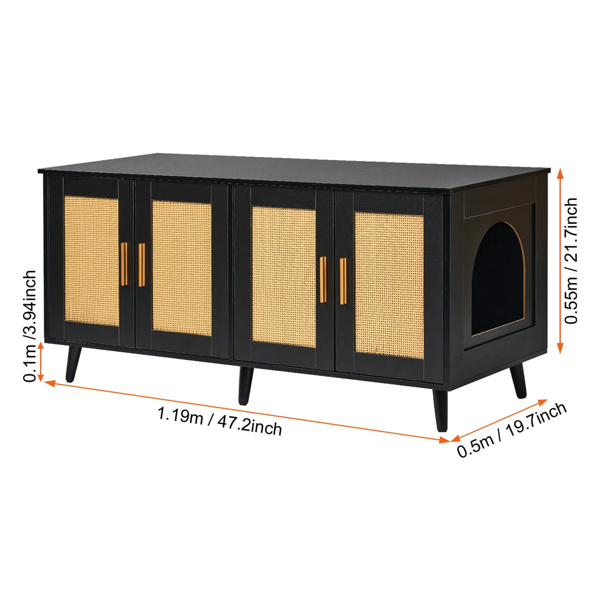 Cat Litter Box Enclosure for 2 Cats Litter Box Furniture Hidden Wooden Cat Box Cabinet Fit Most of Litter Box White 19.4kg