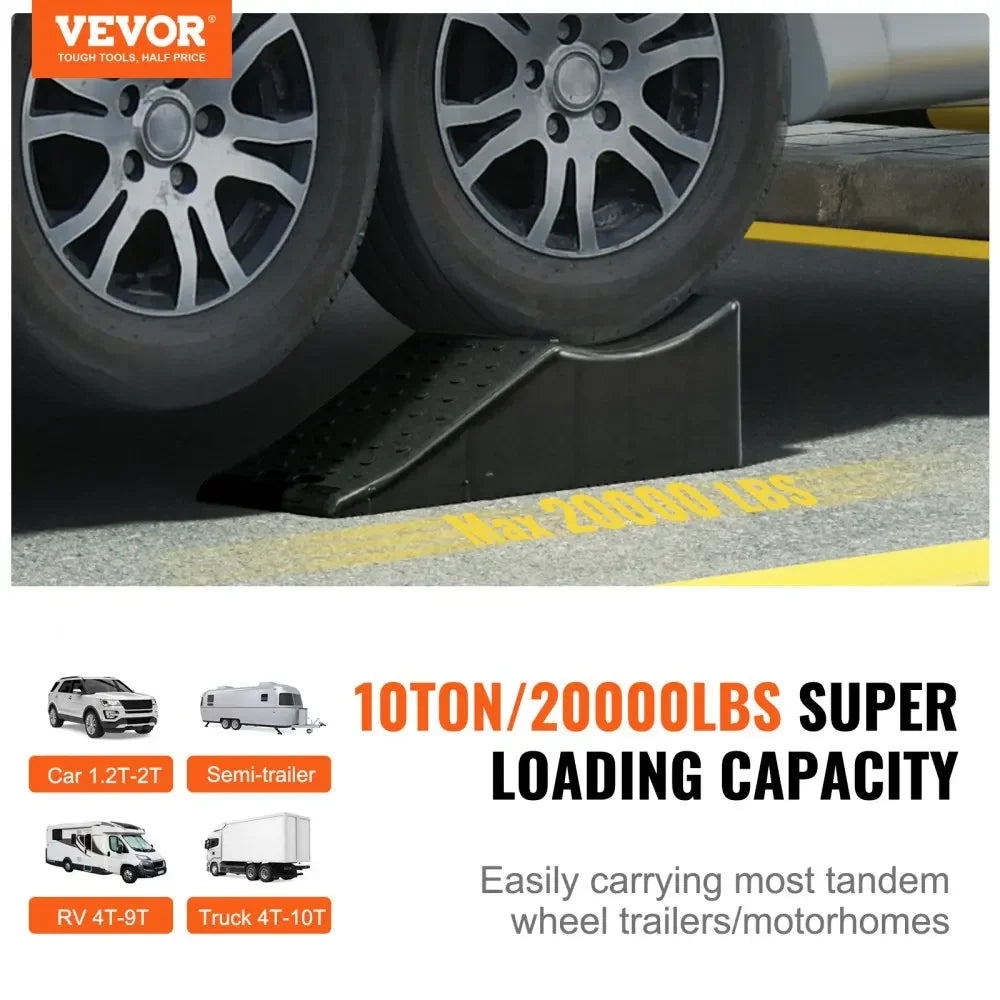 1PC Low Profile Car Ramp, 20000 lbs Loading Capacity Heavy Duty Tire Ramp for Oil Changes Car Lift and Vehicle Maintenance