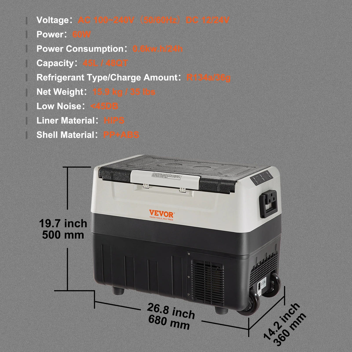 35L 45L 55L Car Refrigerator Mini Fridge Freezer Portable Compressor Cooler Ice Box Keep Cool for Camping Travelling