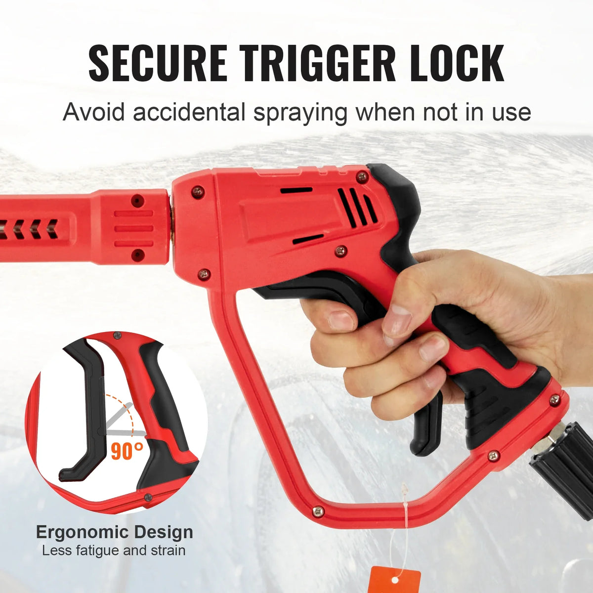High Pressure Washer Gun 4000 PSI 5 Nozzle Tips Power Washer Spay Gun with Replacement Extension Wand