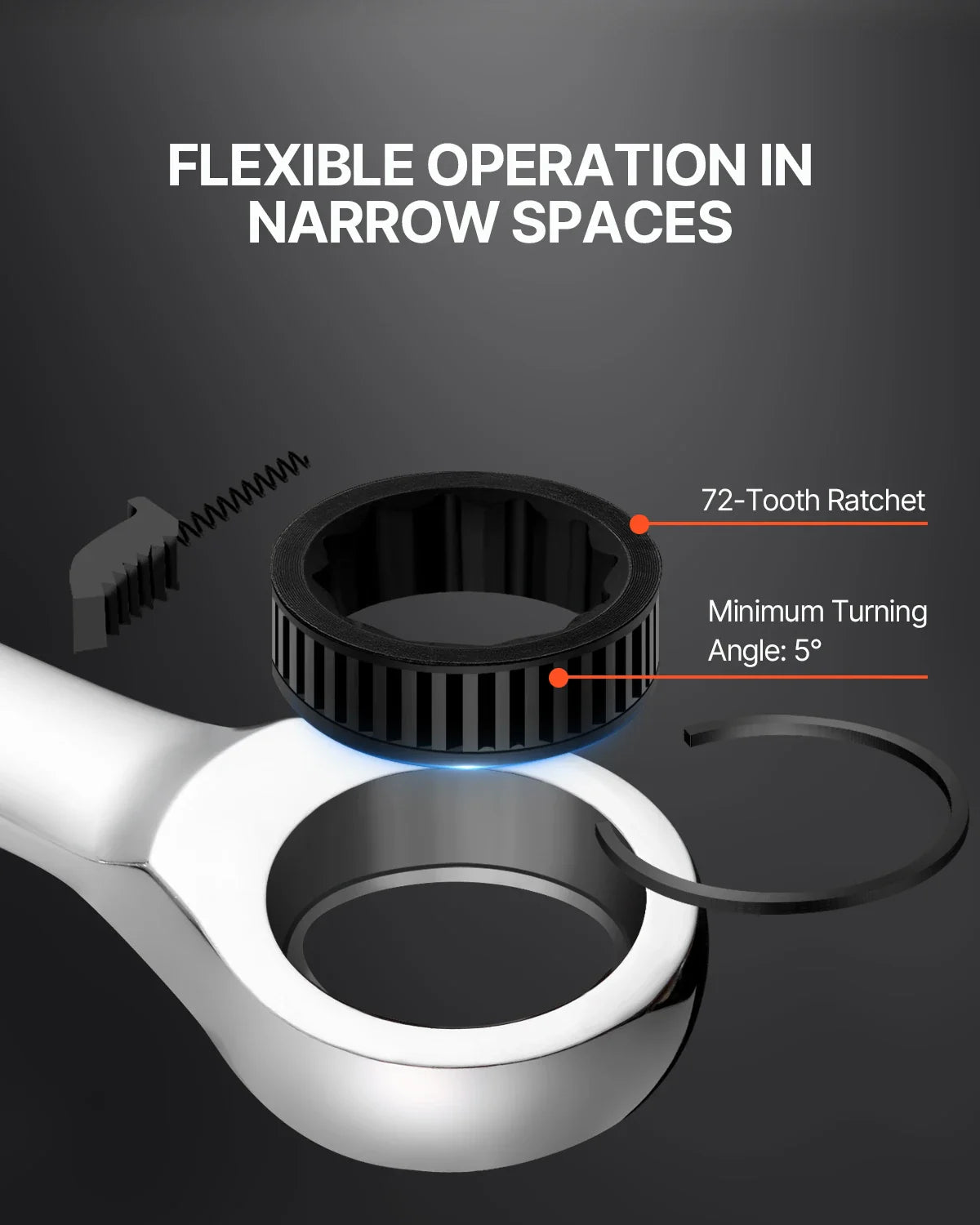 8/16PCs Combination Wrench Set Ratcheting Wrench Set Organizer Rack Cr-V Steel Wrench Set Metric  Ideal General Household