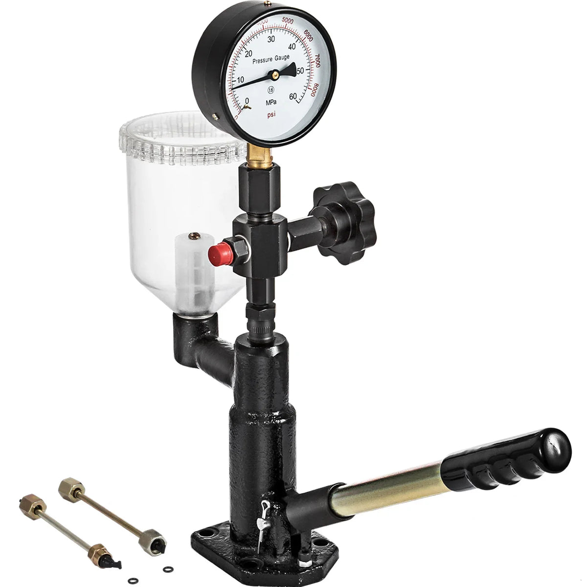 Diesel Fuel Injector Nozzles Tester with Dual Scale Gauge Common Rail Pressure Tester Repair Tool for Automobiles Tractors