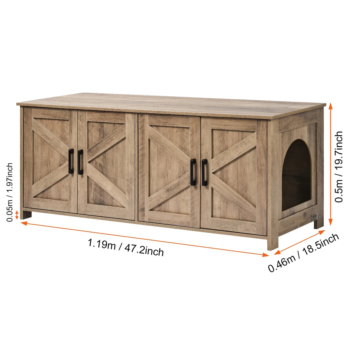 Cat Litter Box Enclosure for 2 Cats Litter Box Furniture Hidden Wooden Cat Box Cabinet Fit Most of Litter Box White 19.4kg