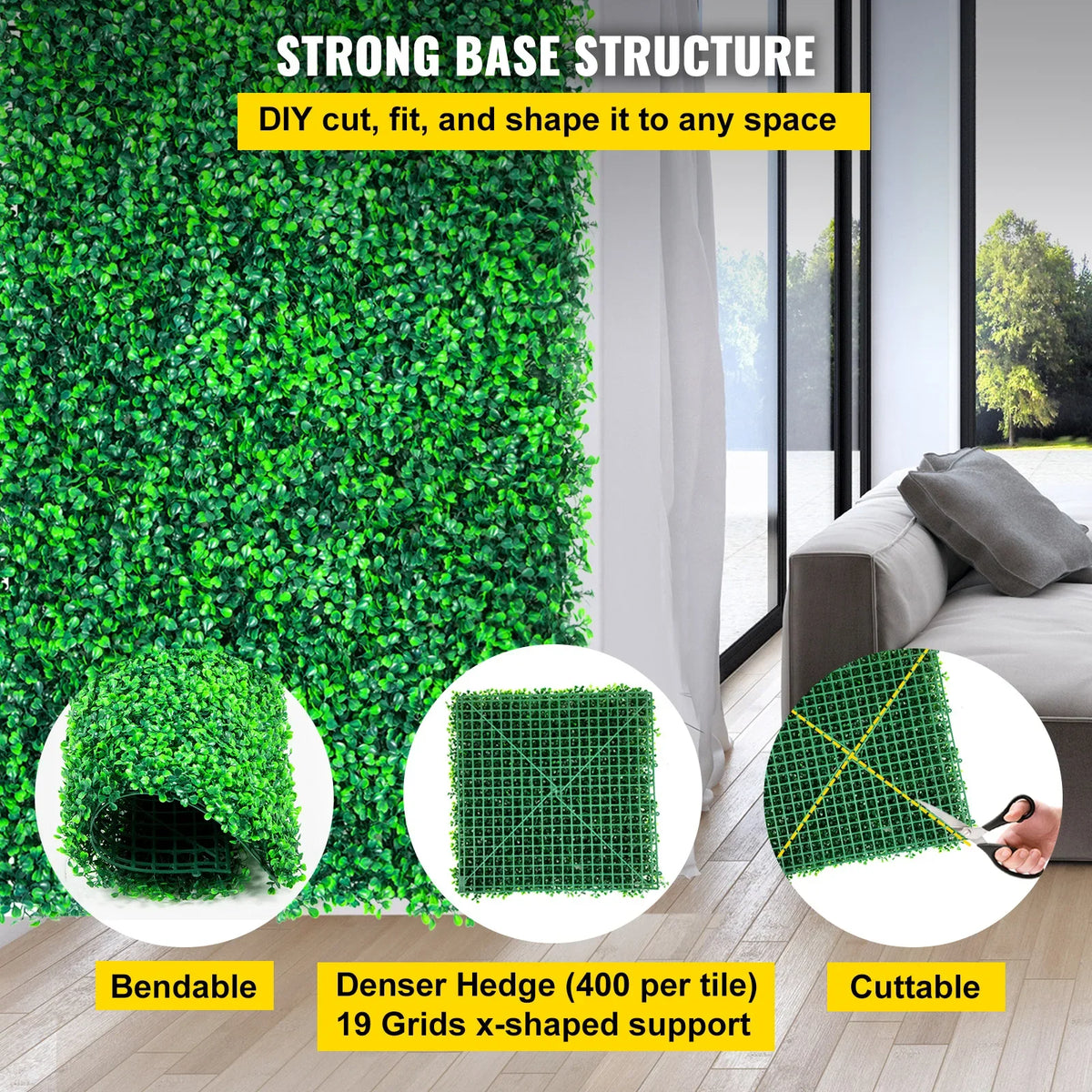 50x50 Artificial Plants Grass Wall Panel Boxwood Hedge Backdrop Home Decor Privacy Fence Backyard Wedding Party Background