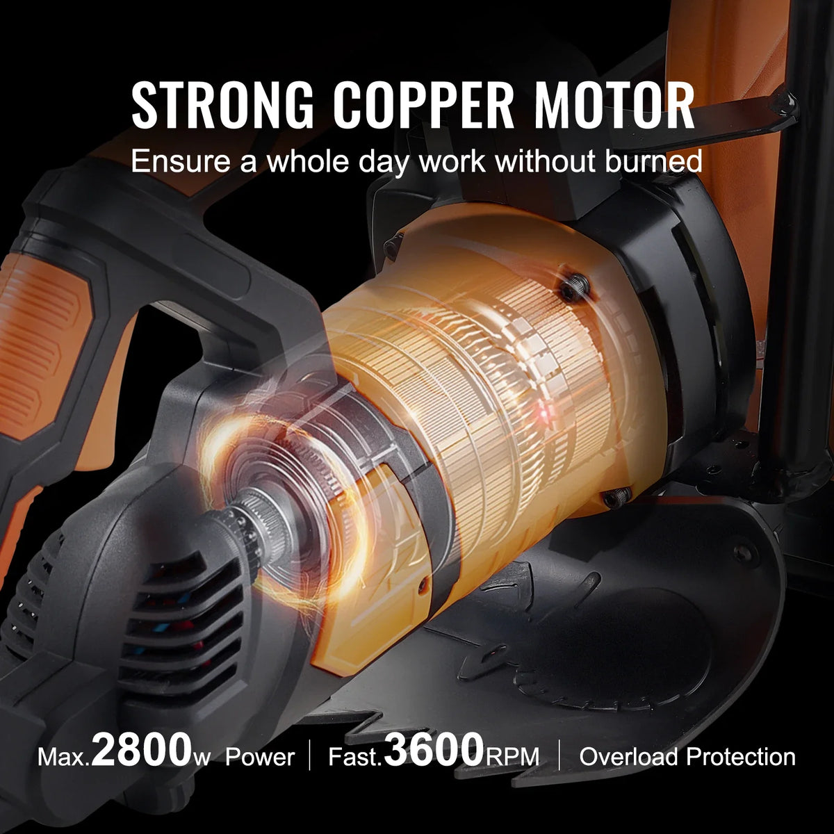 Electric Concrete Saw 16in 2800W Motor Circular Saw Cutter with Max. 6 in Adjustable Cutting Depth Wet Disk Saw Cutter