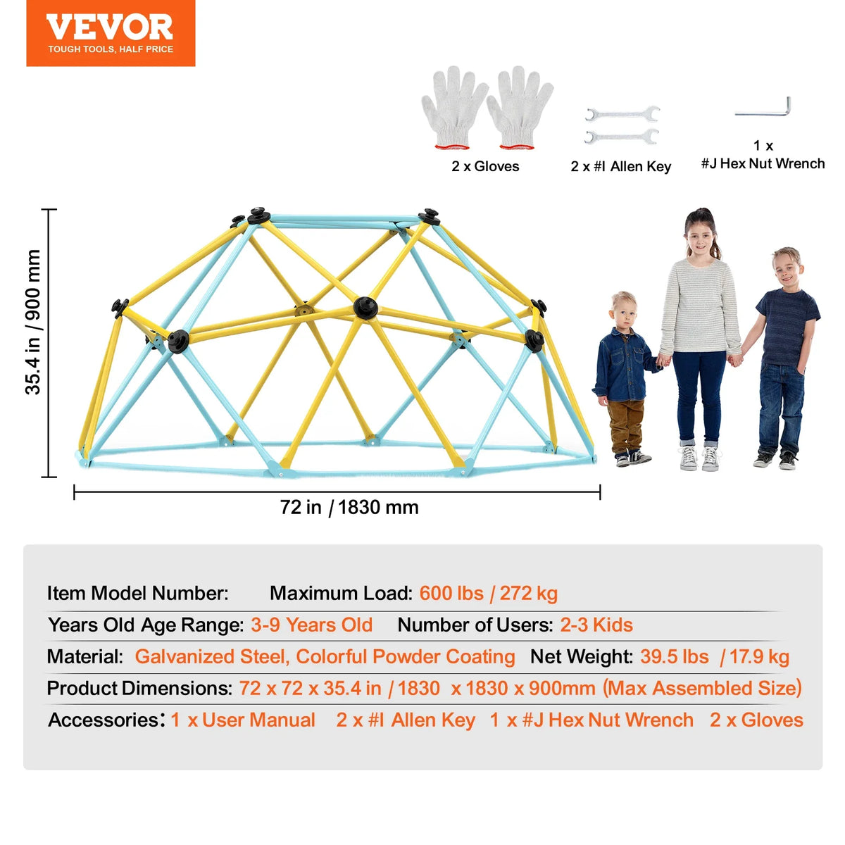 Climbing Dome 6/8/10/12FT Geometric Dome Climber Hammock Swing Jungle Gym Climbing Grip Outdoor Backyard Play Equipment