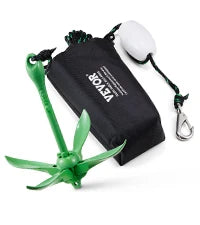 Kayak Anchor Kit 3.5 lb Paddle Board Anchor Kit with 26.2 ft/8 m Rope and Buoy Folding Small Boat Anchor with Storage Bag