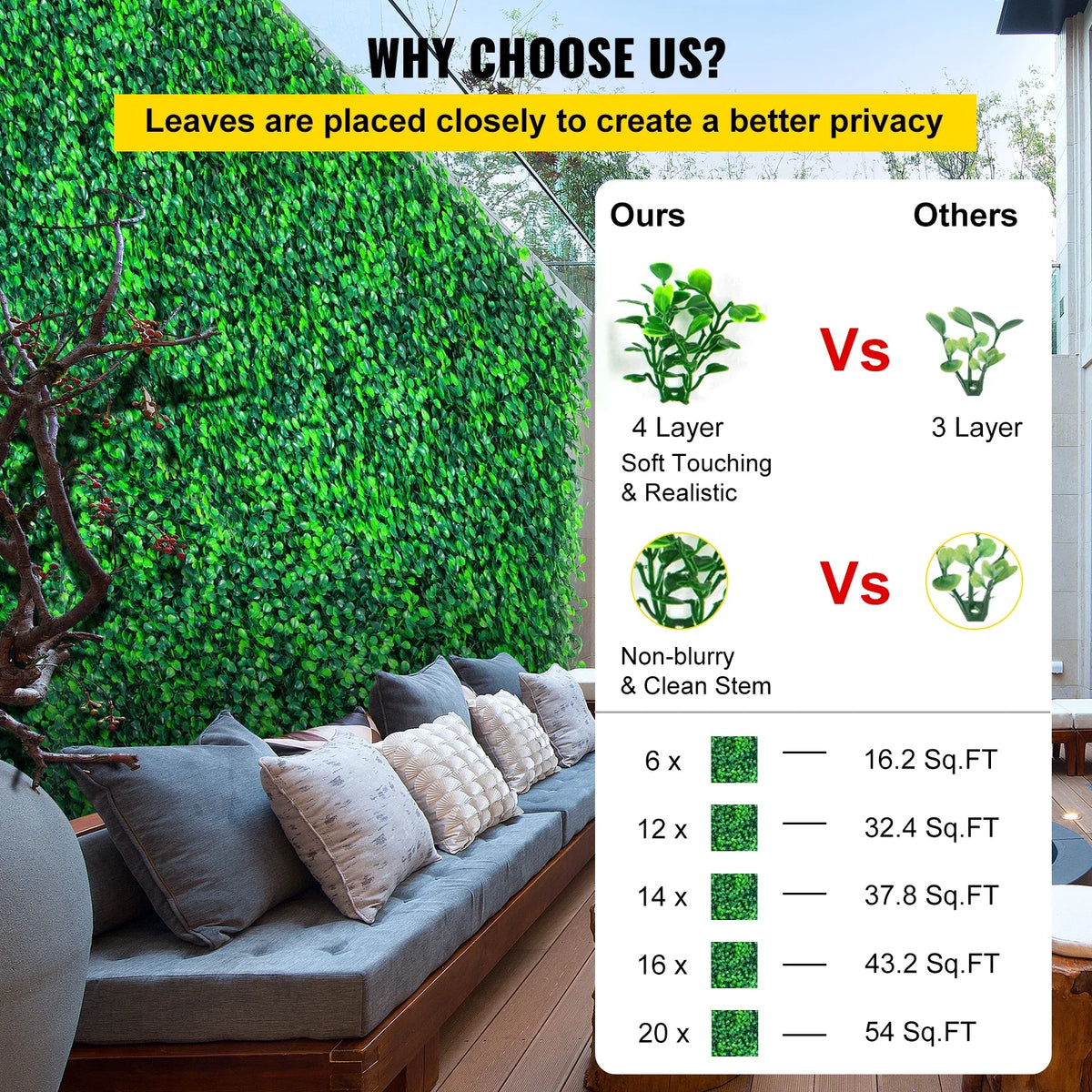50x50 Artificial Plants Grass Wall Panel Boxwood Hedge Backdrop Home Decor Privacy Fence Backyard Wedding Party Background