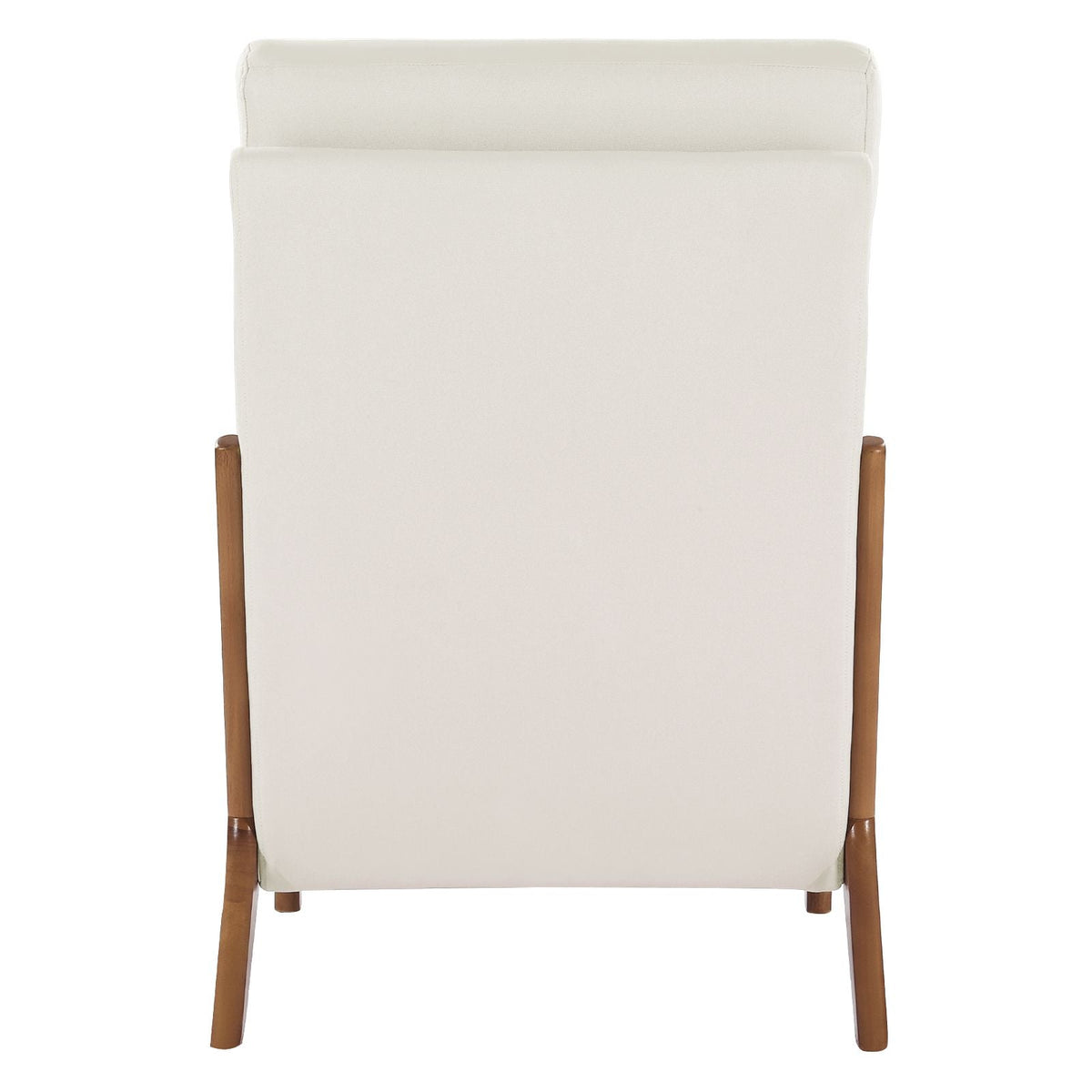Accent Chair, High Back Mid Century Modern Armchair with Solid Wood Frame and Non-Slip Legs, Upholstered Leisure Chair with Linen Fabric and 5.3 in Thickened Cushion, for Living Room, Bedroom