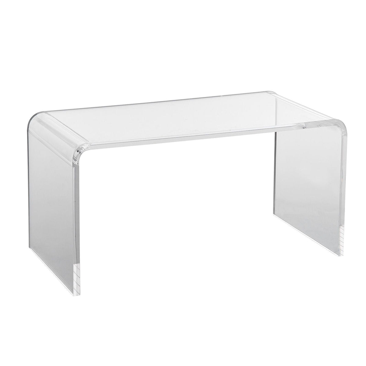 Acrylic Coffee Table, C-Shaped Clear Acrylic End Table, 16.3 inch high Transparent Acrylic Side Table, for Coffee, Drink, Food, Snack used in Living Room, Courtyard, Terrace