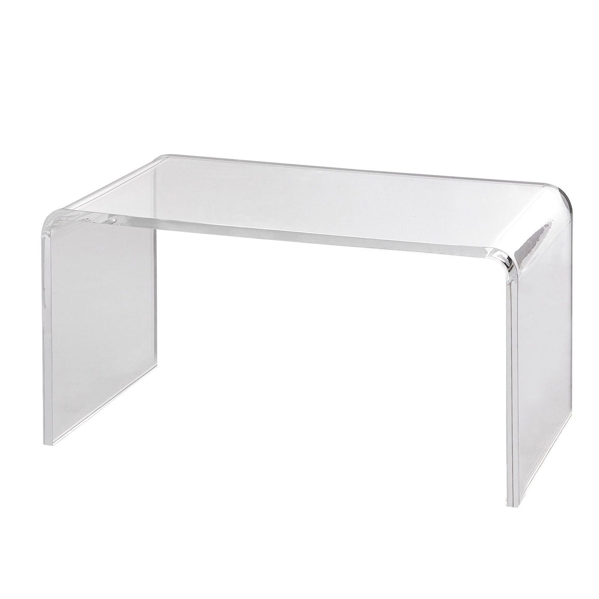 Acrylic Coffee Table, C-Shaped Clear Acrylic End Table, 16.3 inch high Transparent Acrylic Side Table, for Coffee, Drink, Food, Snack used in Living Room, Courtyard, Terrace